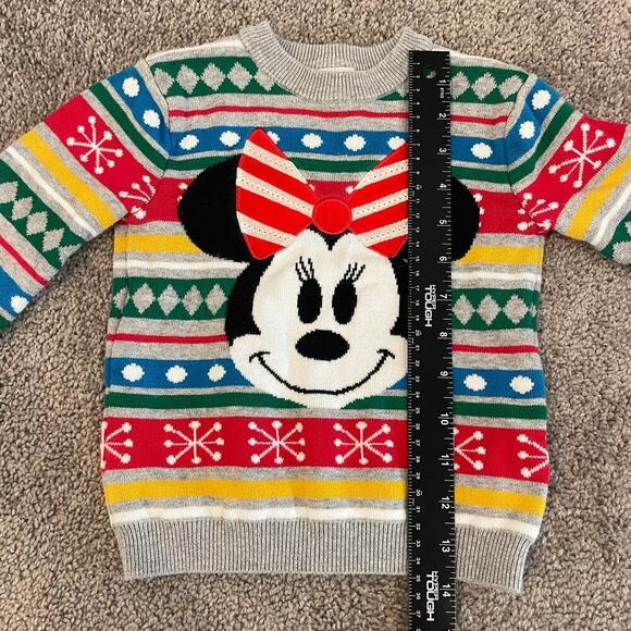 Disney Store Sweater Girls Sz 3 Minnie Mouse Pullover Colorful Winter Mickey - Picture 8 of 9